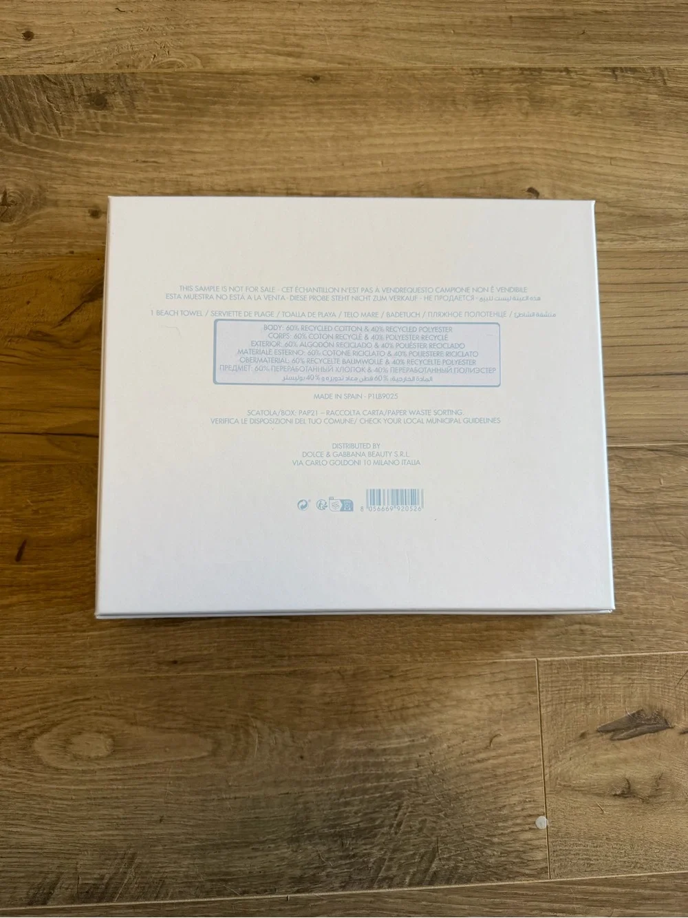 Dolce & Gabbana Light Blue Beach Towel in Gift Box